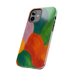 Abstract Color Wave Tough Phone Case — Bold Orange & Green Protective Phone Cover  Shamo's
