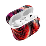 AirPods Case,  Red & Pink Abstract Wave Pattern Protective Cover