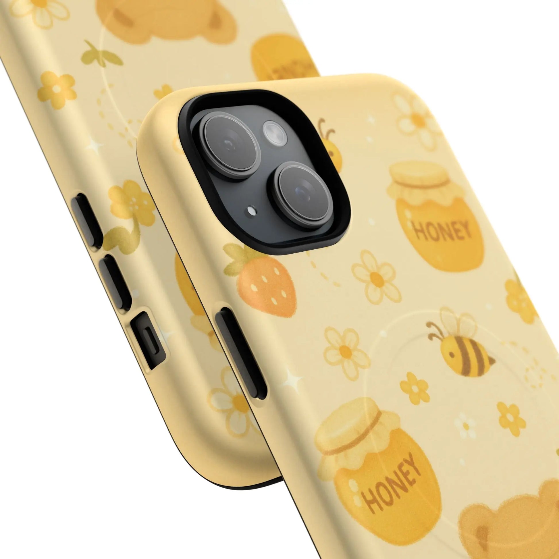 Cute Honey Teddy Bear iPhone Case — Yellow Bee & Honey Pot Design with MagSafe - Shamo's