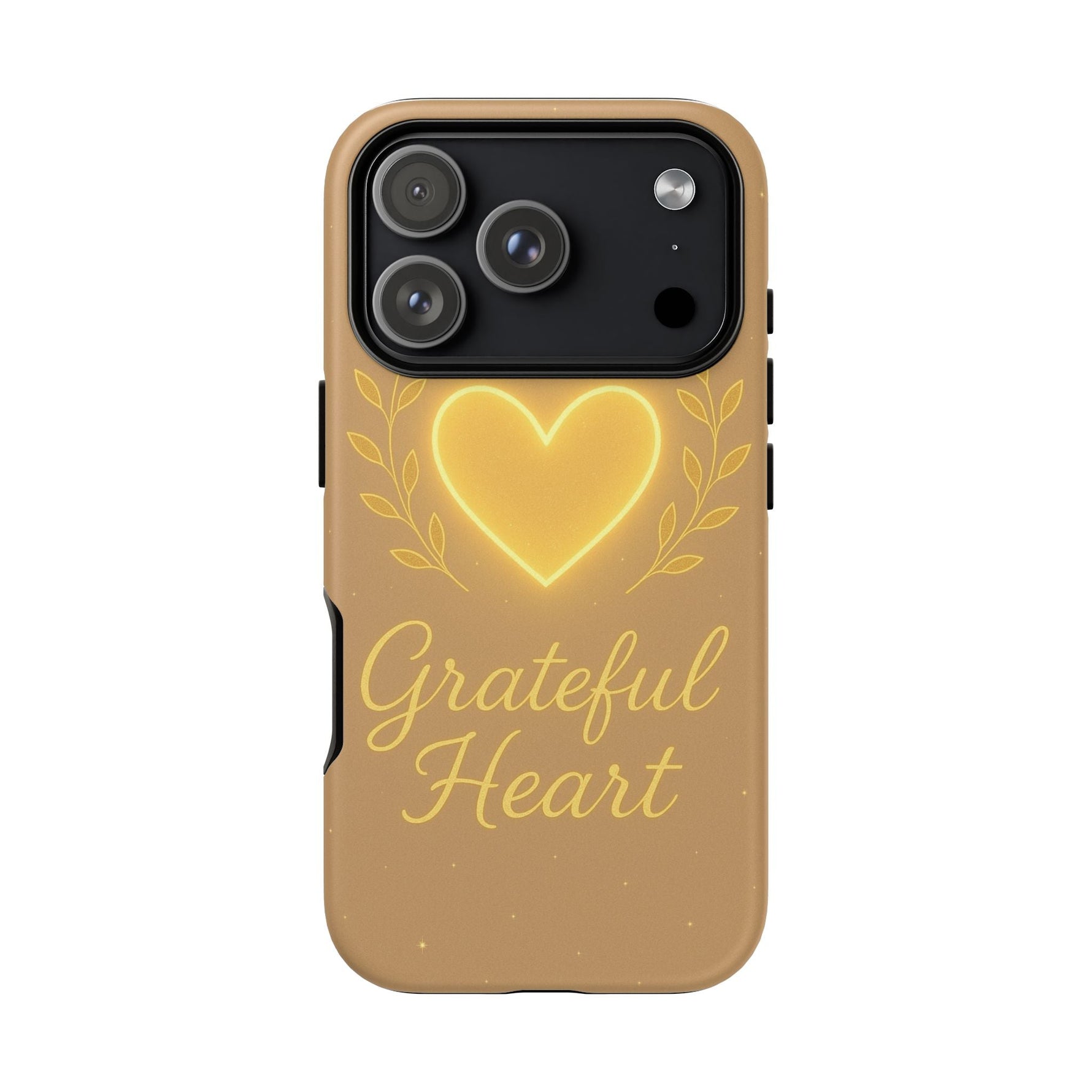 Grateful Heart iPhone Case — Warm Neon Heart  Shamo's iPhone 17 Pro / Matte