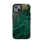 Emerald Marble with Gold Veins iPhone Case | with MagSafe  Shamo's iPhone 14 / Glossy
