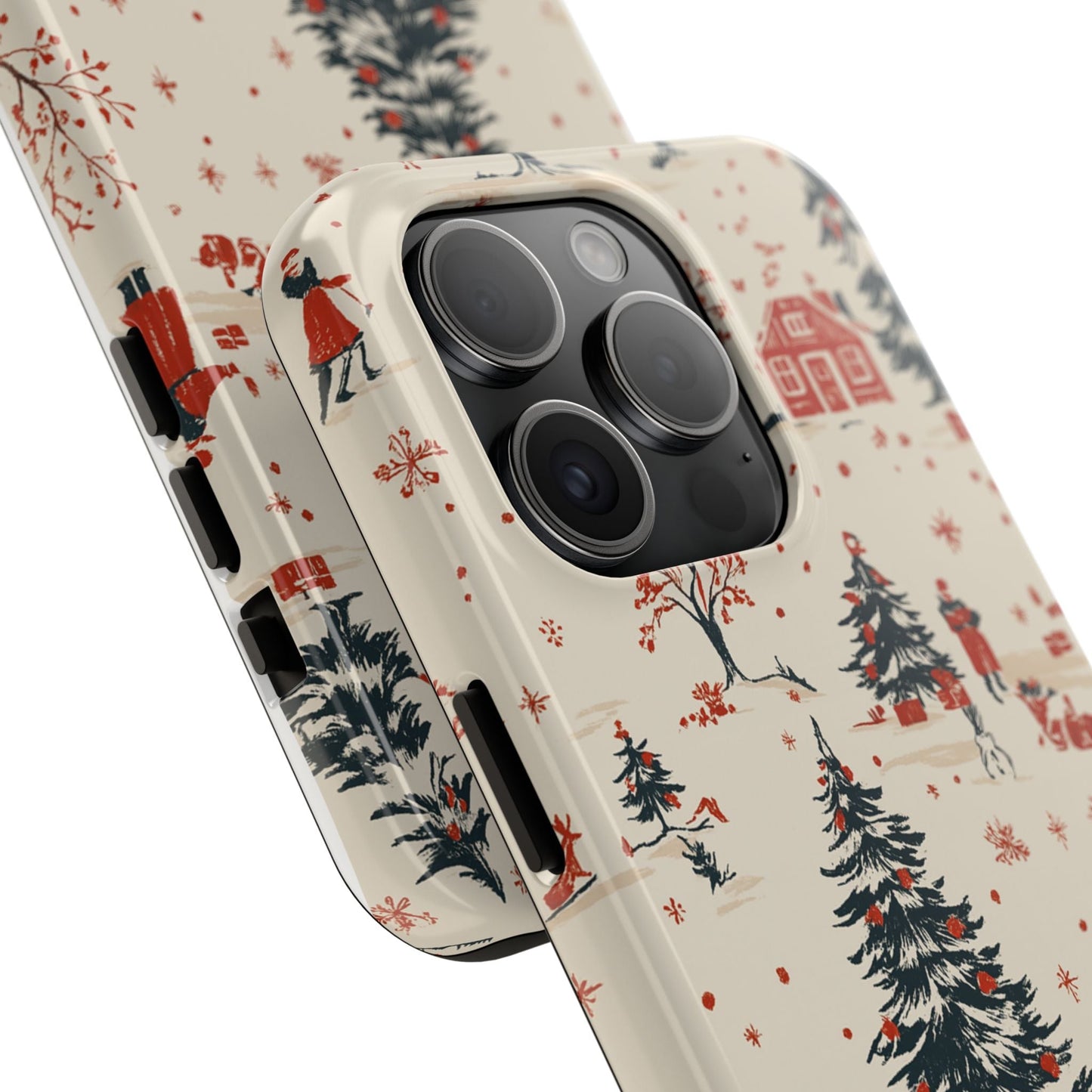 Winter Village Holiday Tough iPhone Case — Vintage Holidays & Snow Scene