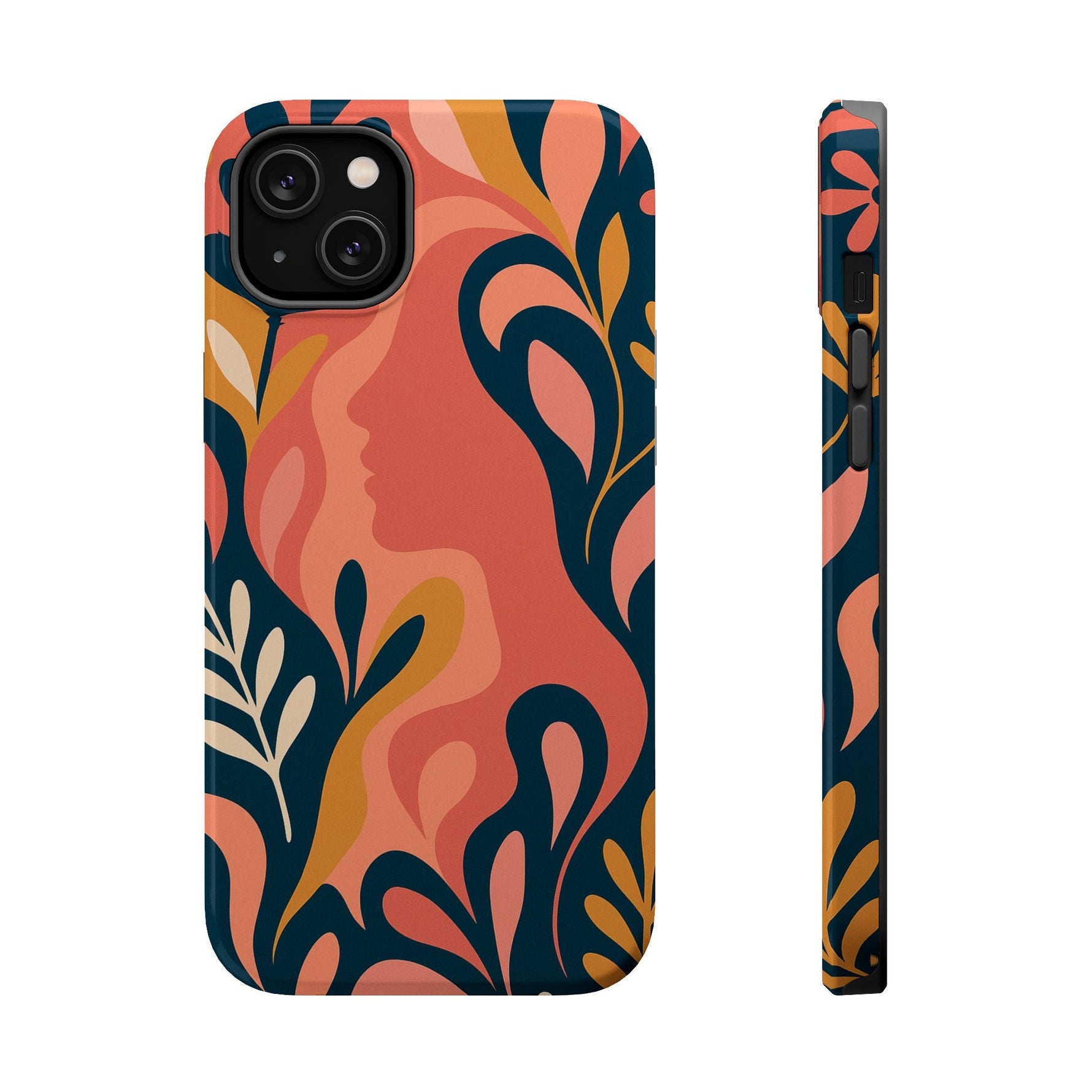 Floral Feminine Abstract MagSafe Impact-Resistant iPhone Case  Shamo's iPhone 14 Plus / Glossy