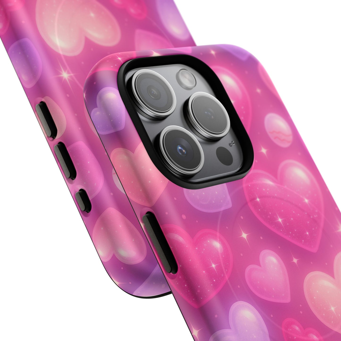 Glitter Hearts Cases for iPhones with MagSafe