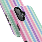 Pastel Stripe MagSafe Compatible Magnetic Impact-Resistant Phone Case - iPhone 17 / Glossy - Shamo's