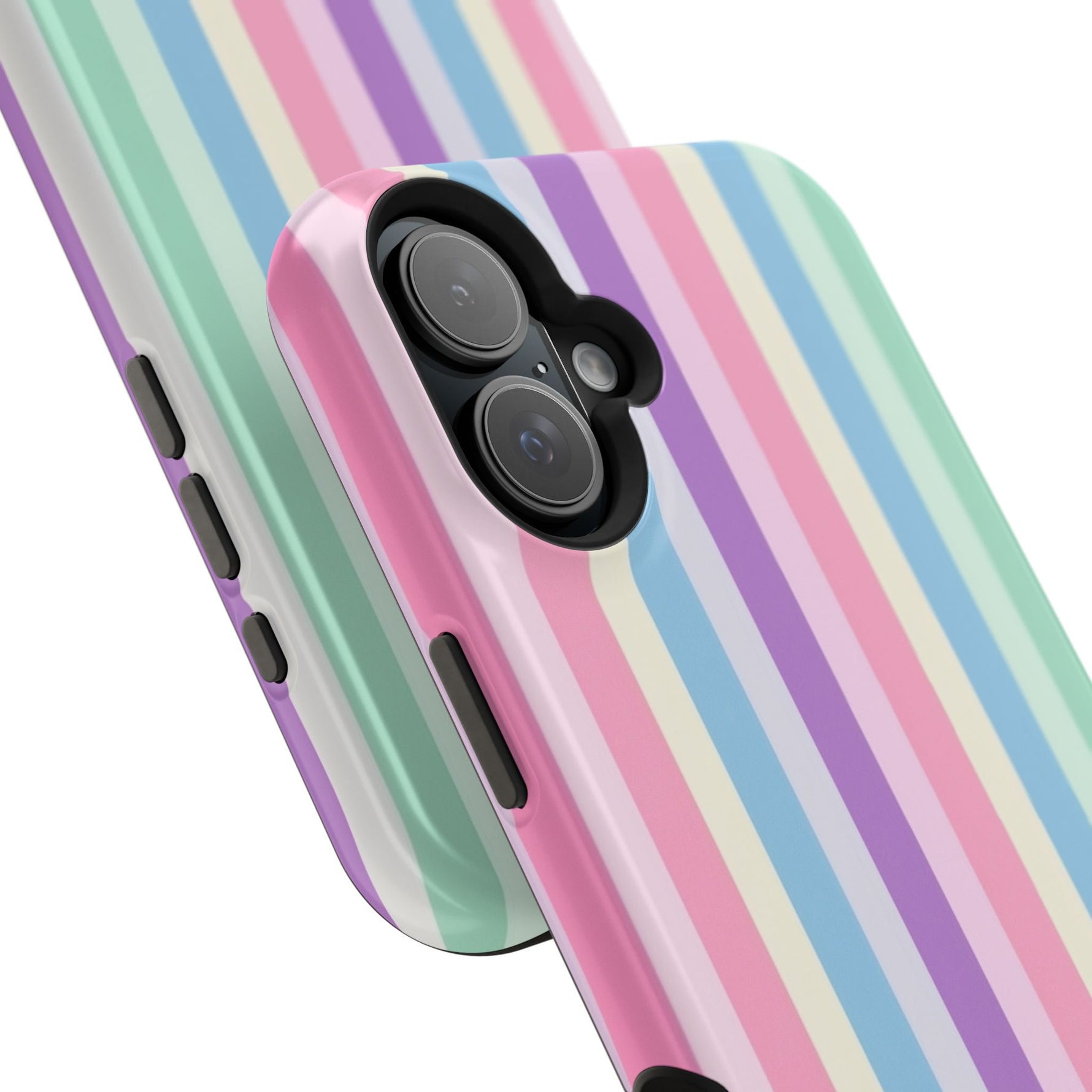 Pastel Stripe MagSafe Compatible Magnetic Impact-Resistant Phone Case - iPhone 17 / Glossy - Shamo's
