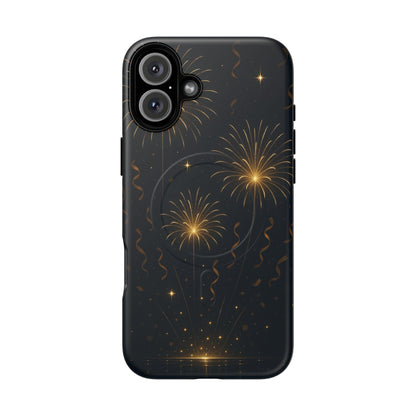 Gold Fireworks Celebration iPhone Case with MagSafe - Shamo's