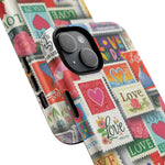 Vintage Romantic Love Stamp iPhone Case | Tough Protection + MagSafe