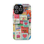 Vintage Romantic Love Stamp iPhone Case | Tough Protection + MagSafe