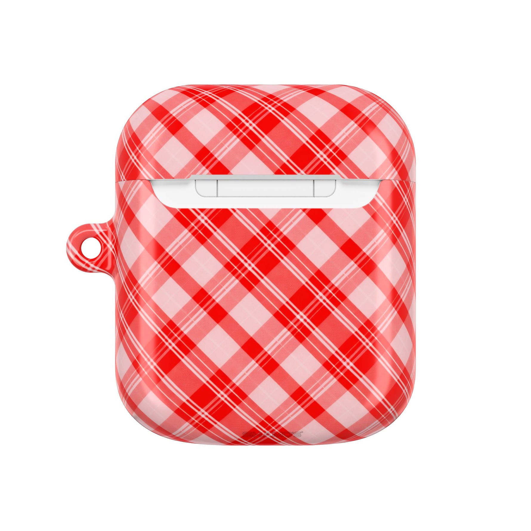 Red Plaid AirPod Case – Festive Check Pattern Protective Cover