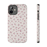 Rosebud Floral Tough iPhone Case — Pink Vintage Flower Protective Cover - iPhone 12 - Shamo's