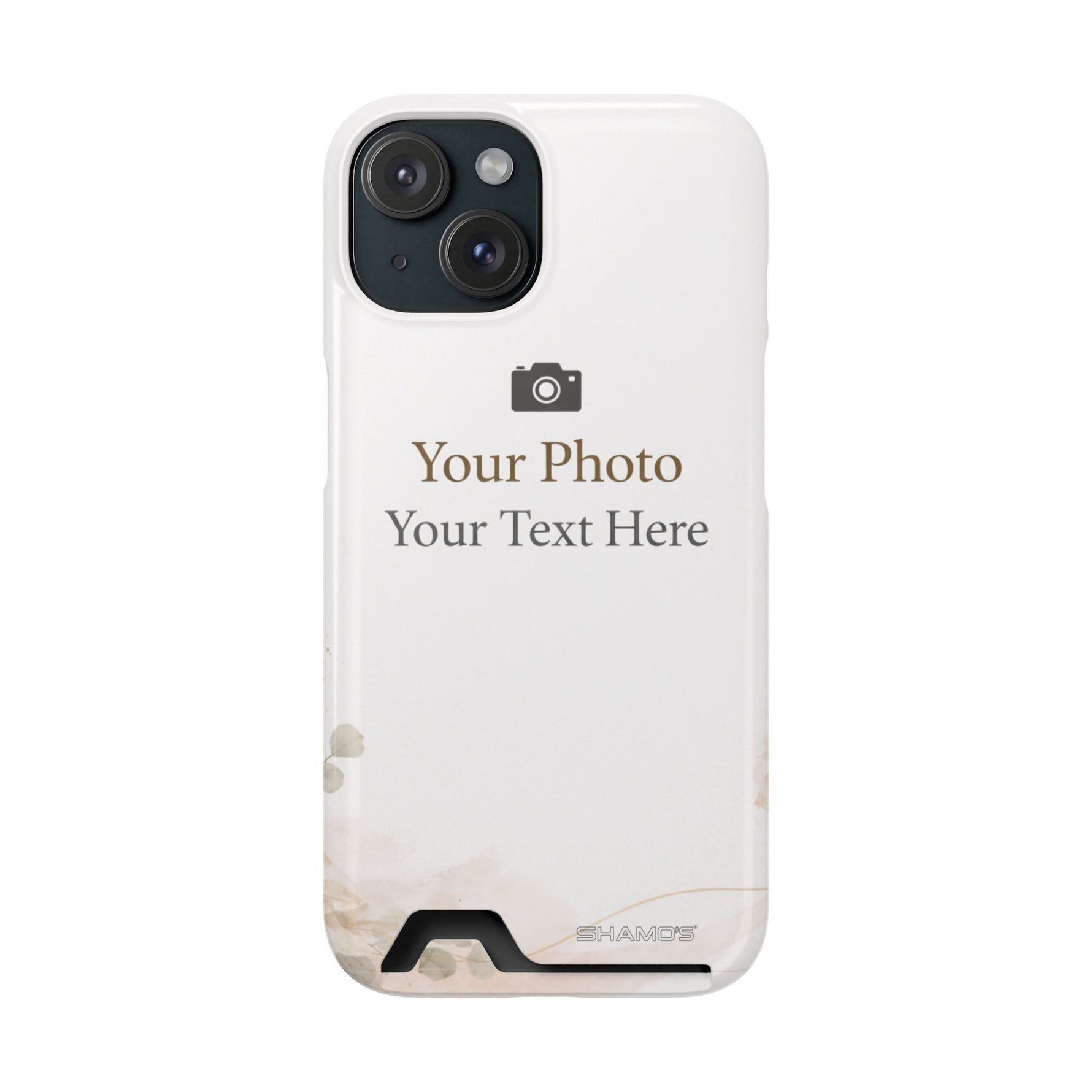 Personalizable Card-Holder Custom Phone Case | Add Your Own Photo and Text - iPhone 15 / Glossy / With gift packaging - Shamo's