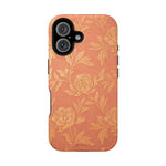 Floral Rose Gold Magnetic Impact-Resistant iPhone Case, MagSafe Compatible - iPhone 16 / Matte - Shamo's