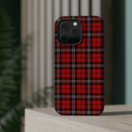 Red Tartan Plaid Impact-Resistant iPhone Case | MagSafe compatibility  Shamo's