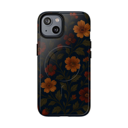 Floral Night Velvet iPhone Case - Works with MagSafe