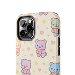Cute Pastel Bear Impact Phone Case | Heart & Star Kawaii Pattern  Shamo's