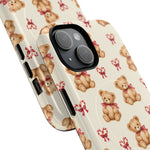 Coque iPhone Ourson des fêtes et sucres d’orge en forme de cœur avec MagSafe