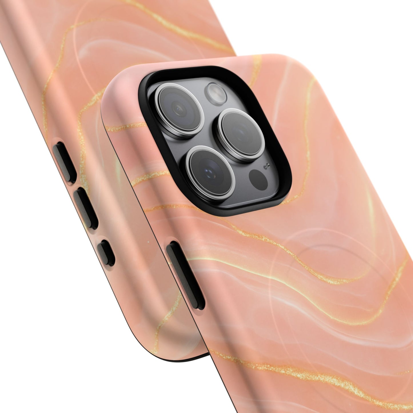 Luxury Series Pink Marble iPhone Case compatible with MagSafe - Shamo's