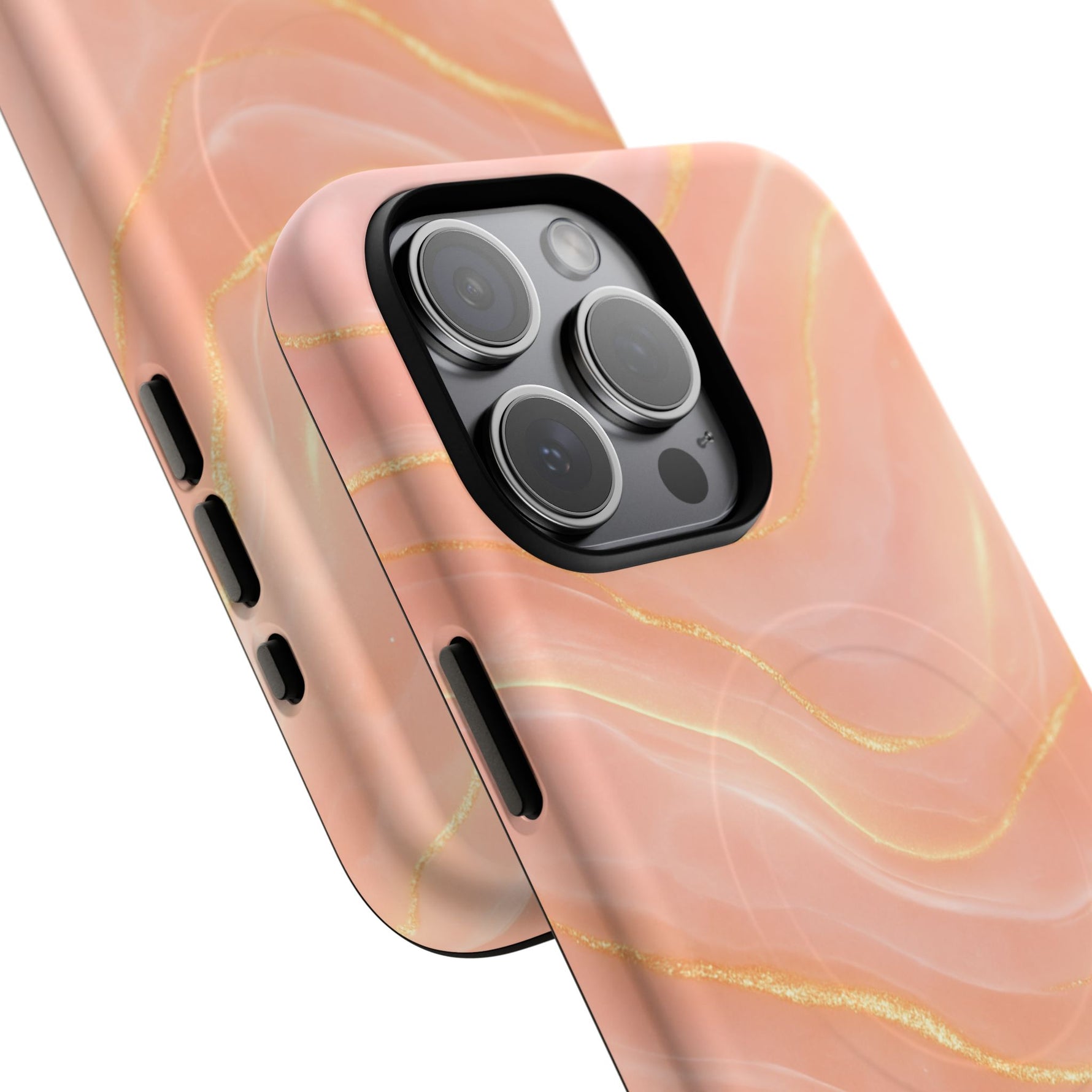 Luxury Series Pink Marble iPhone Case compatible with MagSafe - Shamo's