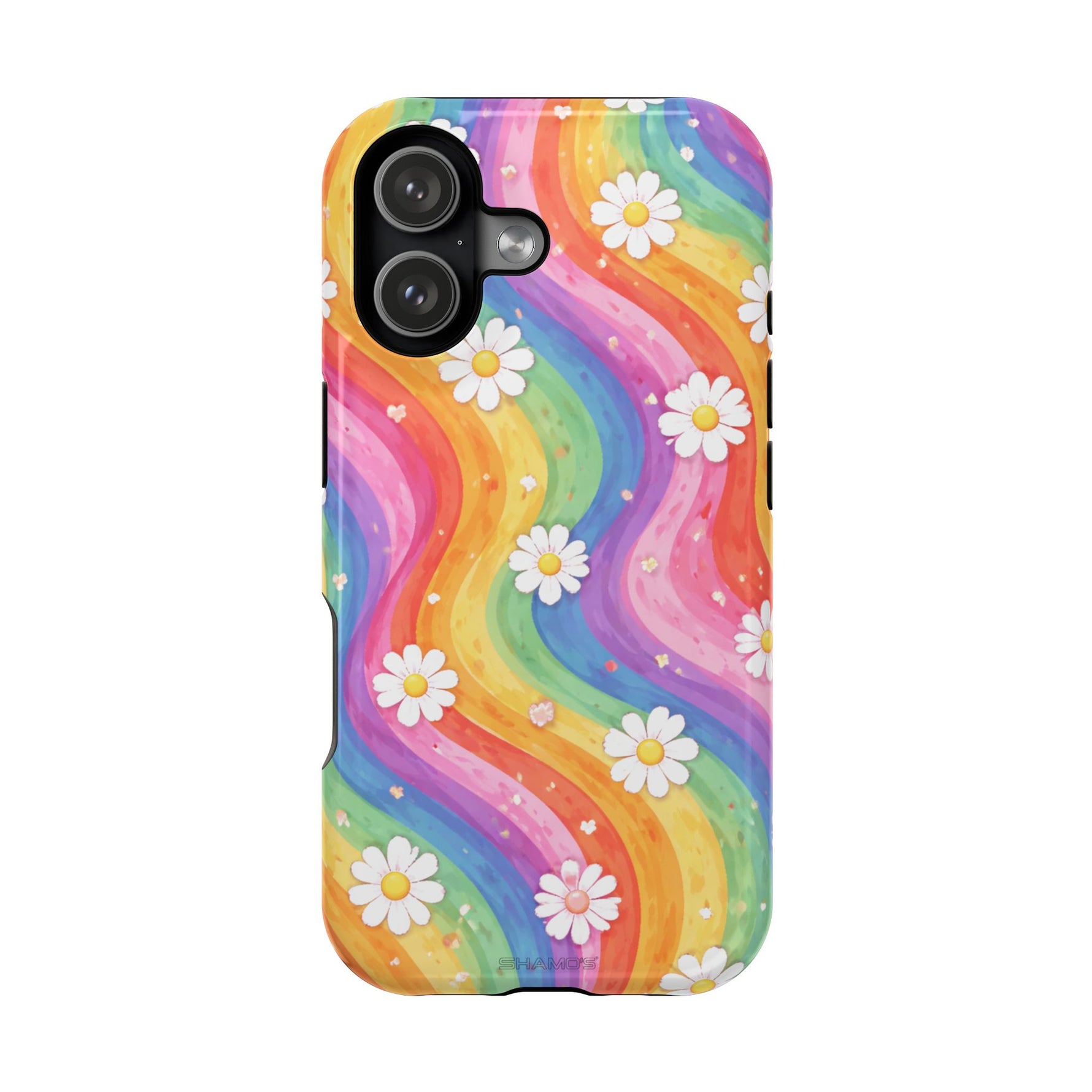 Rainbow Daisy Magnetic Impact-Resistant Phone Case with MagSafe Compatibility - iPhone 17 / Glossy - Shamo's
