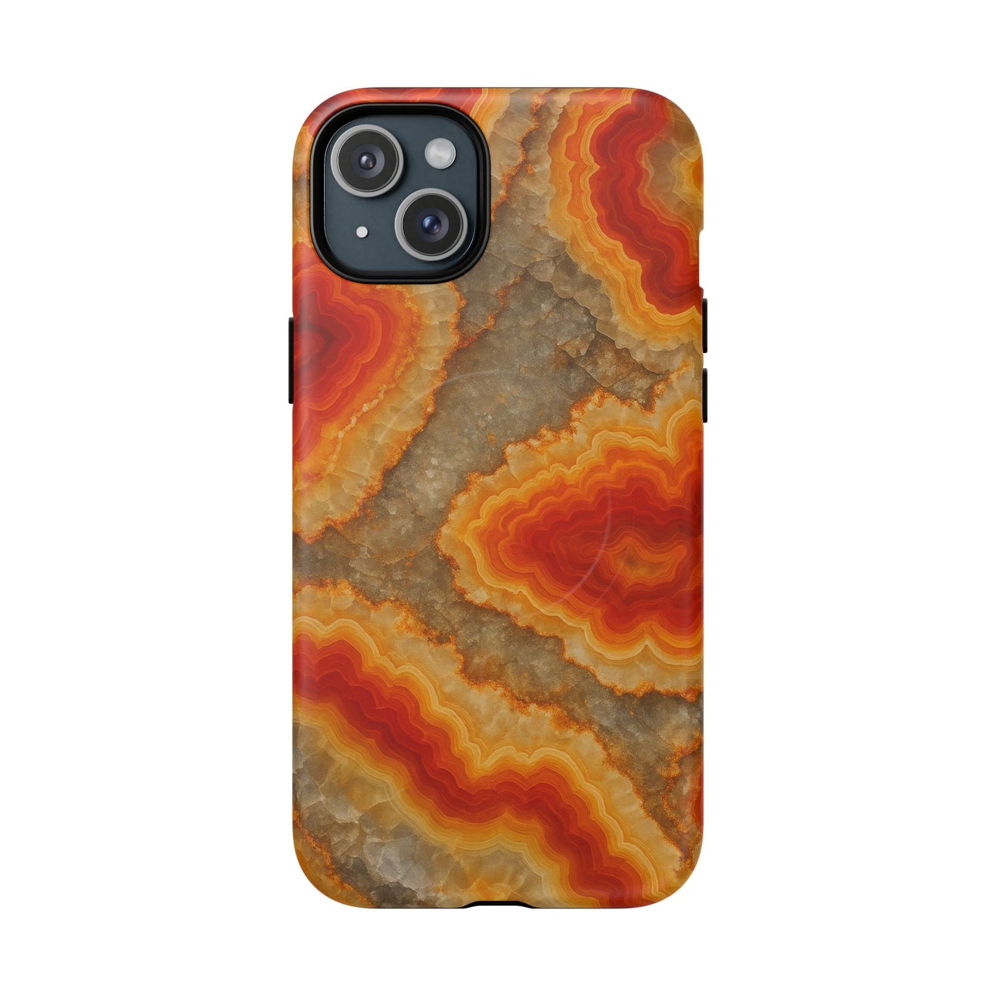 Agate Glow Marble iPhone Case Orange Geode Stone Design with MagSafe - Shamo's