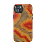 Agate Glow Marble iPhone Case Orange Geode Stone Design with MagSafe - Shamo's