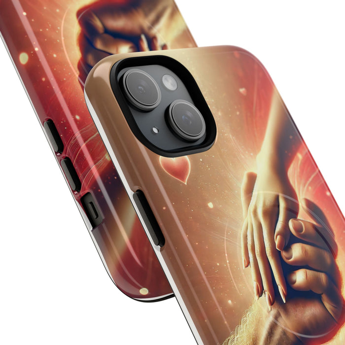 Magnetic Phone Case - Hands in Love Design - Compatible with MagSafe