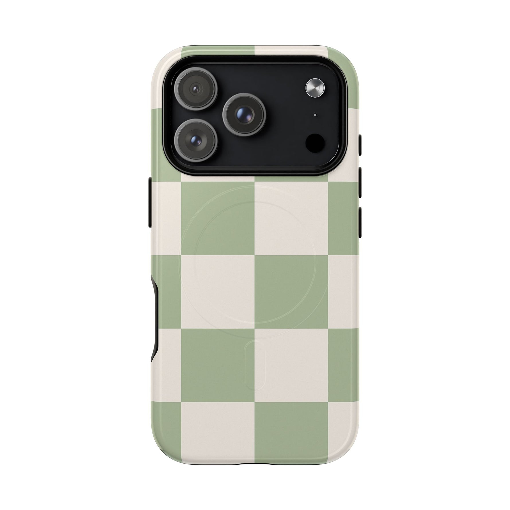 Sage Checkerboard Tough iPhone Case - Compatible with MagSafe - Shamo's
