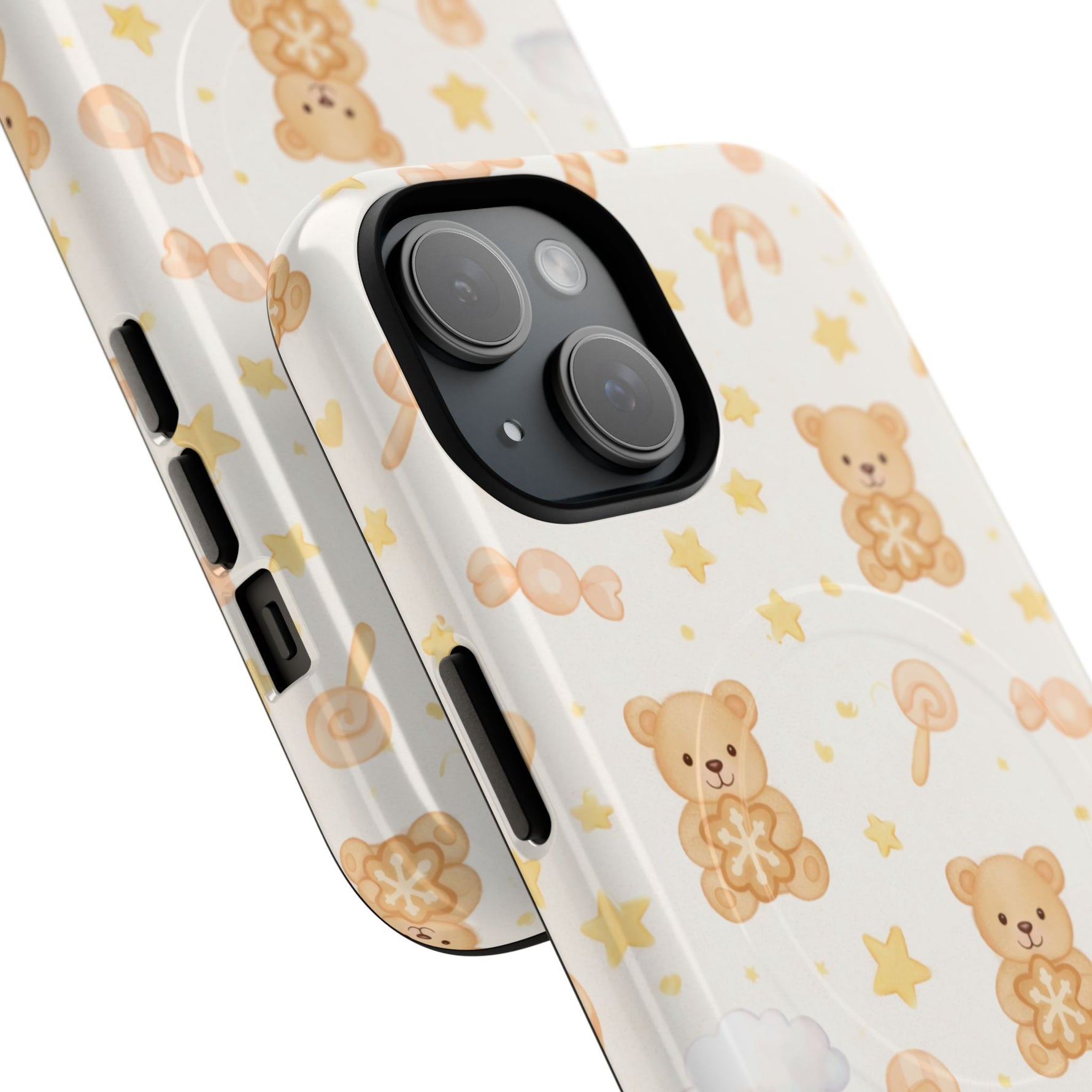 Beige Teddy Bear on Clouds iPhone Case with MagSafe