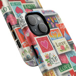 Vintage Romantic Love Stamp iPhone Case | Tough Protection + MagSafe