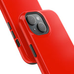 Electric Red Solid Color MagSafe Compatible Impact-Resistant iPhone Case | Slim Protective Cover