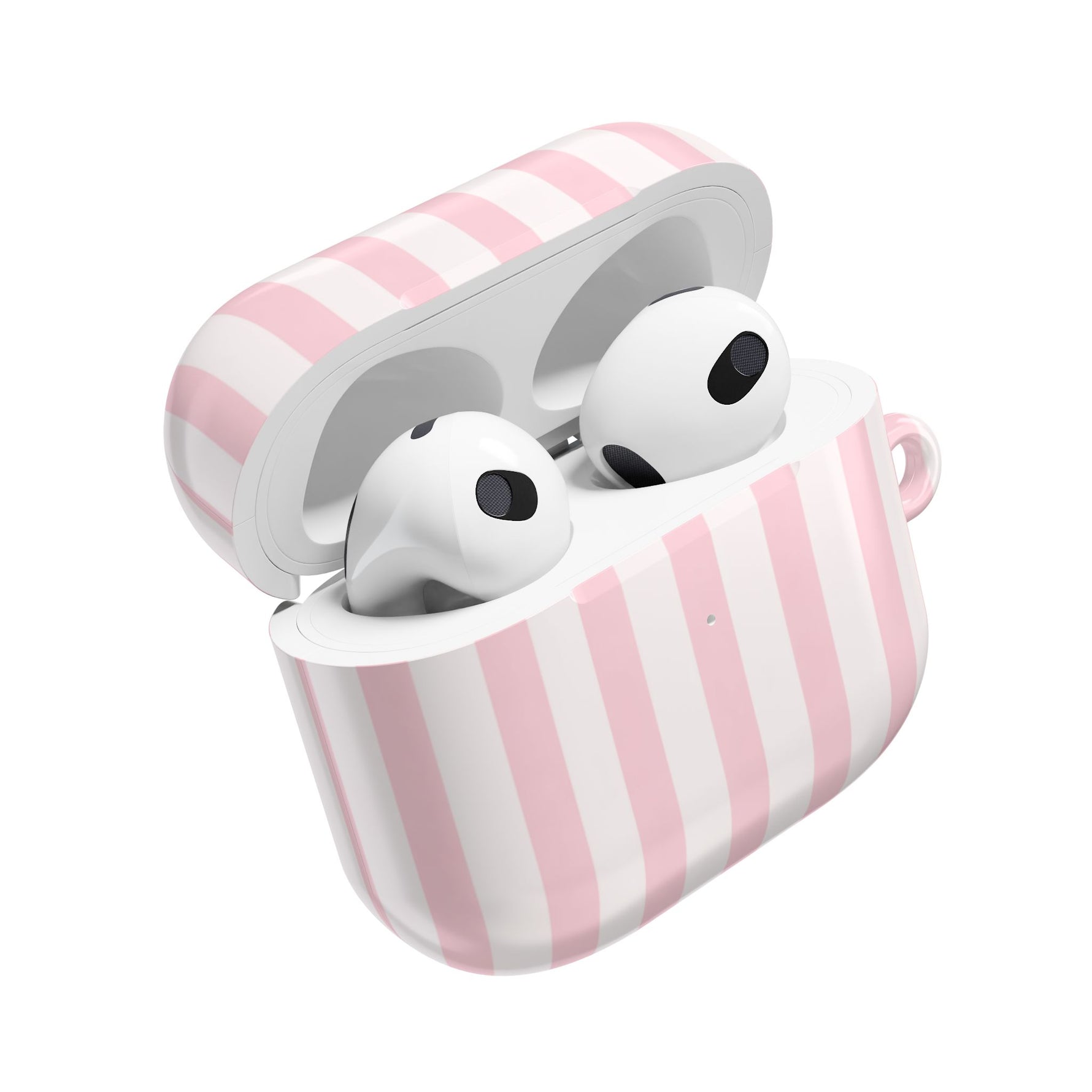 Pink Striped AirPod Case — Pastel Candy Stripe Protective Cover