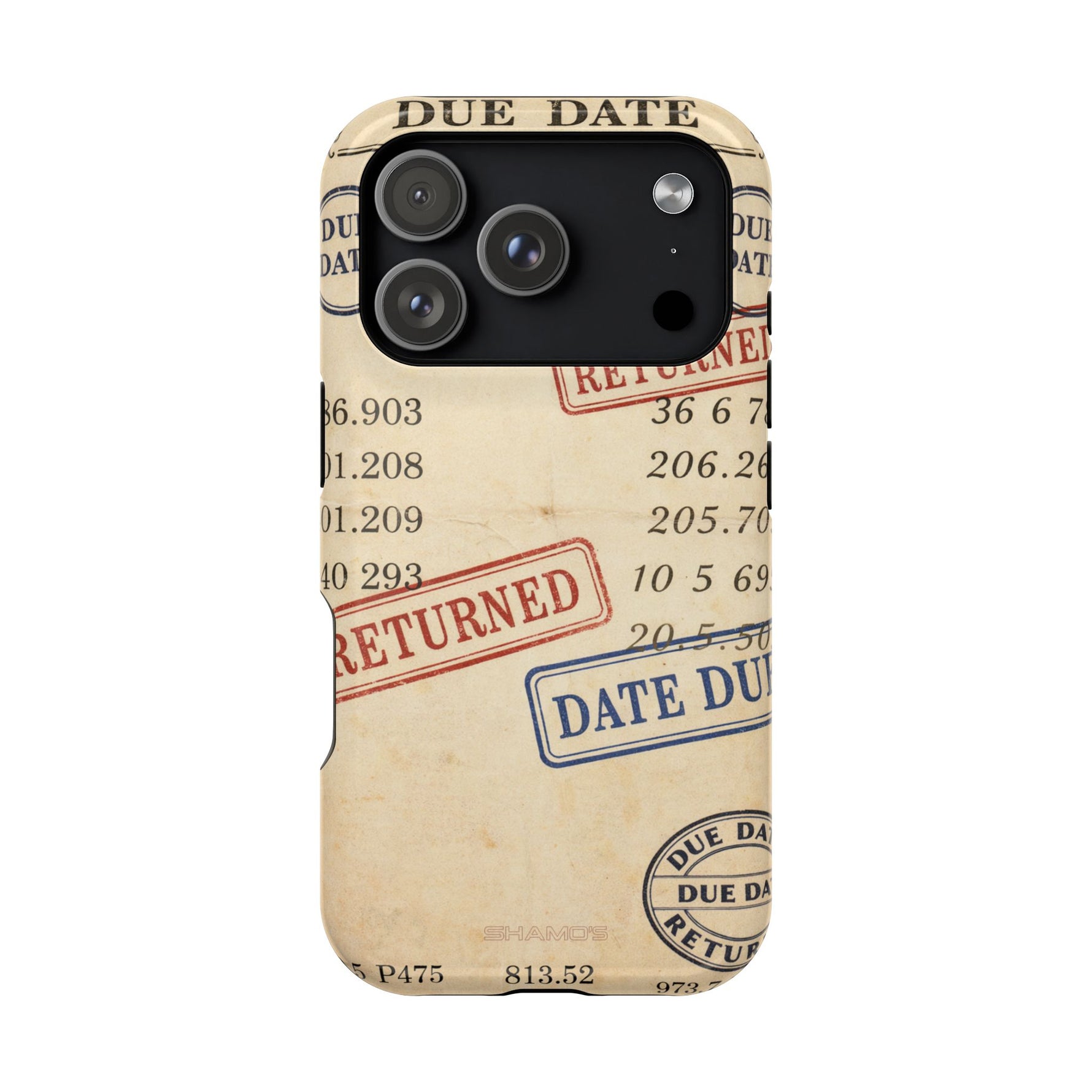 Vintage Library Card Design Phone Case with MagSafe Compatibility