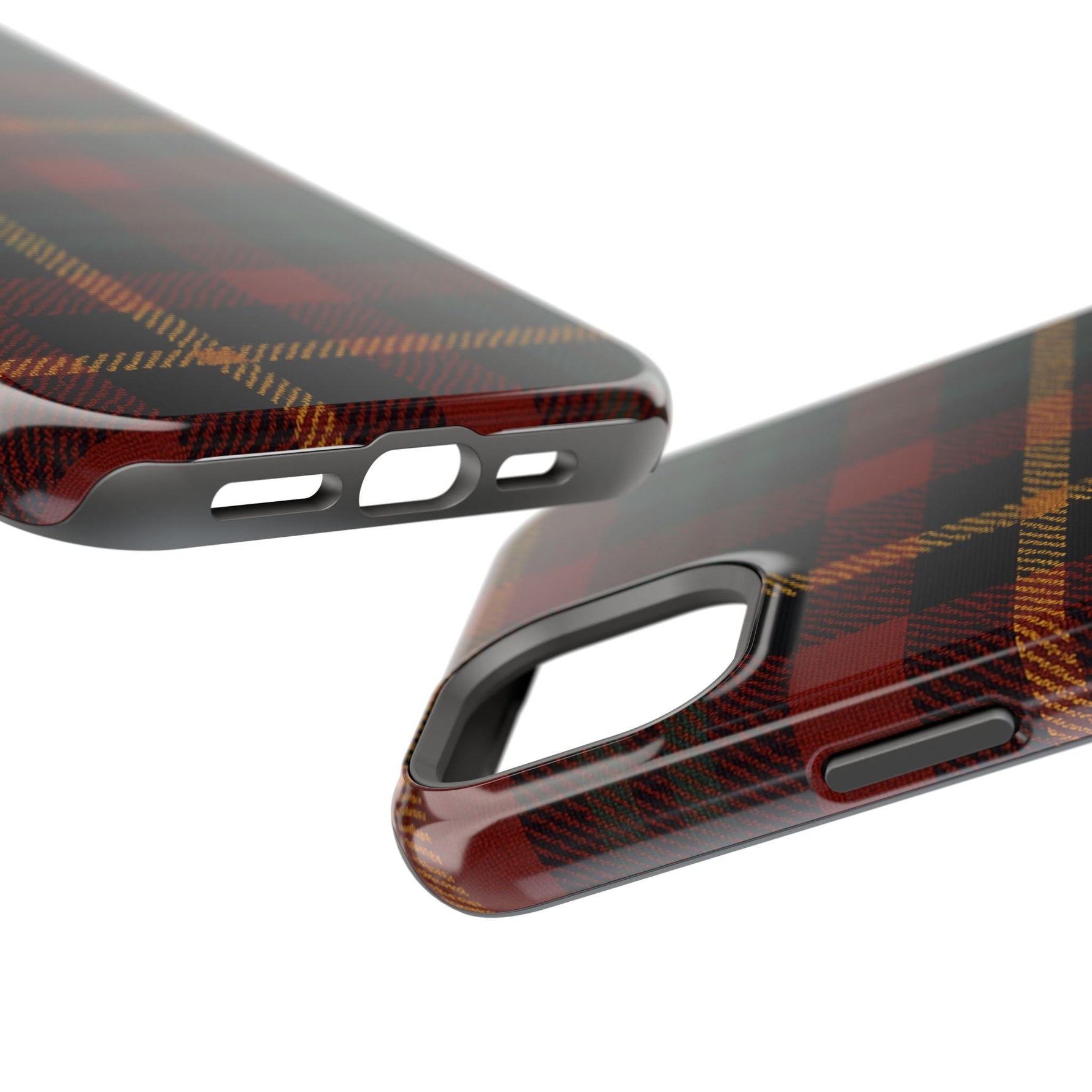 Plaid Impact-Resistant iPhone Case — Red Green Tartan Holiday Theme with MagSafe  Shamo's