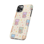 Cute Pastel Bear Impact Phone Case | Heart & Star Kawaii Pattern  Shamo's