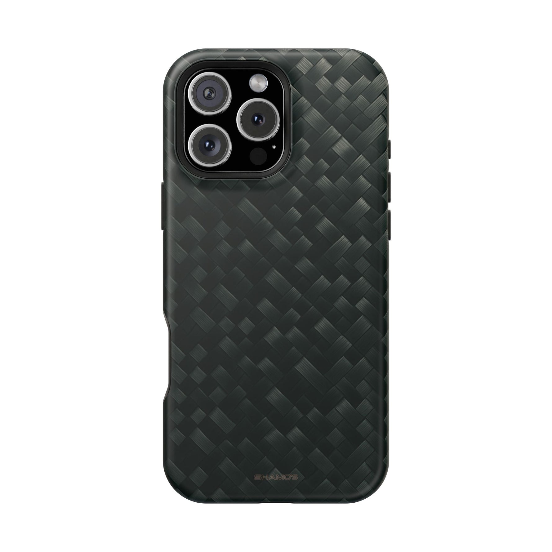 Dark Carbon Fiber Texture Magnetic Impact-Resistant iPhone Case | MagSafe compatible - iPhone 16 Pro Max / Matte - Shamo's