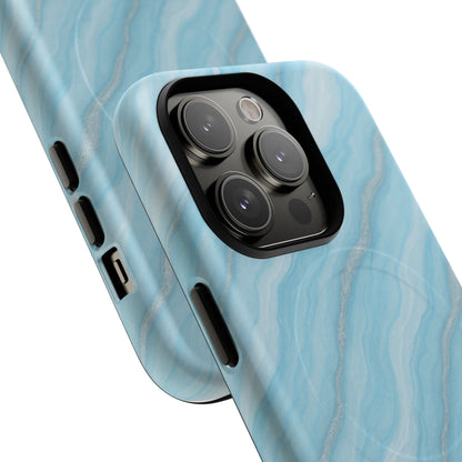 Sky Blue Marble iPhone Case with MagSafe
