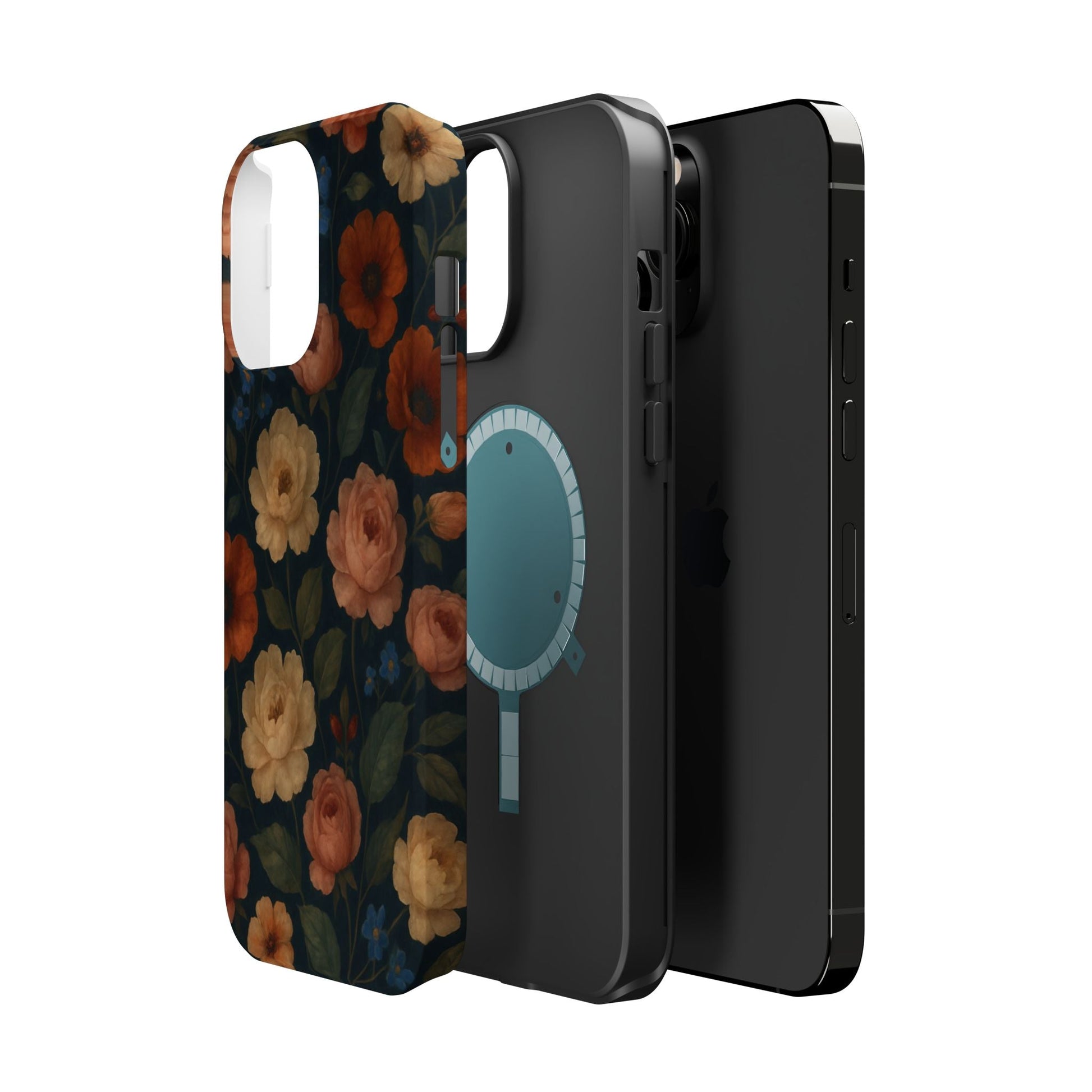 Floral Vintage Rose Magnetic Impact iPhone Case with MagSafe  Shamo's