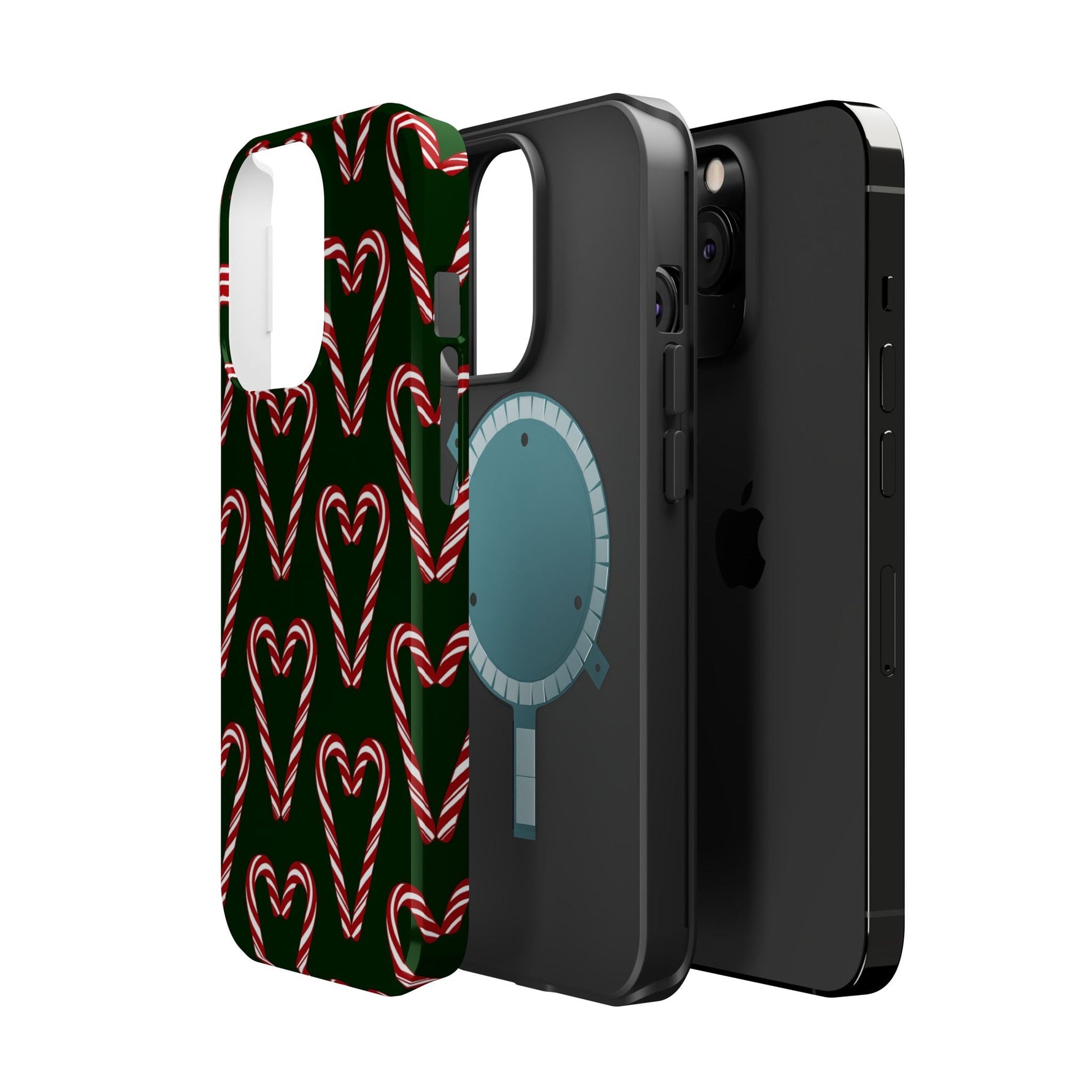 Candy Cane Heart MagSafe Impact-Resistant iPhone Case  Shamo's