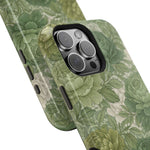 Green Succulent Floral Magnetic Impact-Resistant iPhone Case, MagSafe Compatible - iPhone 17 / Glossy - Shamo's