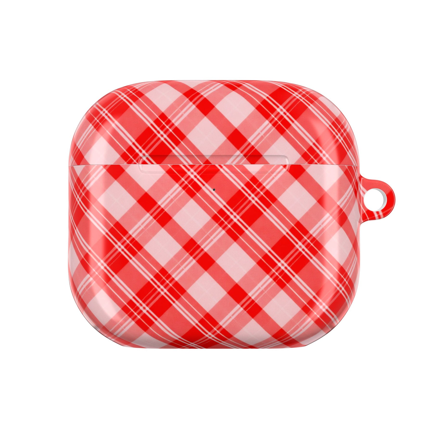 Red Plaid AirPod Case – Festive Check Pattern Protective Cover
