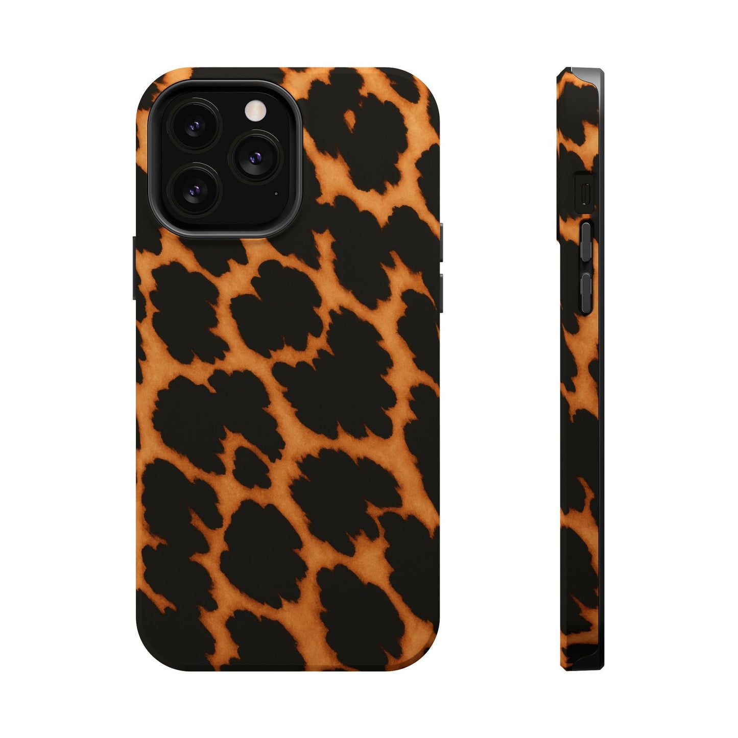 Leopard Print Impact-Resistant iPhone Case with MagSafe compatibility