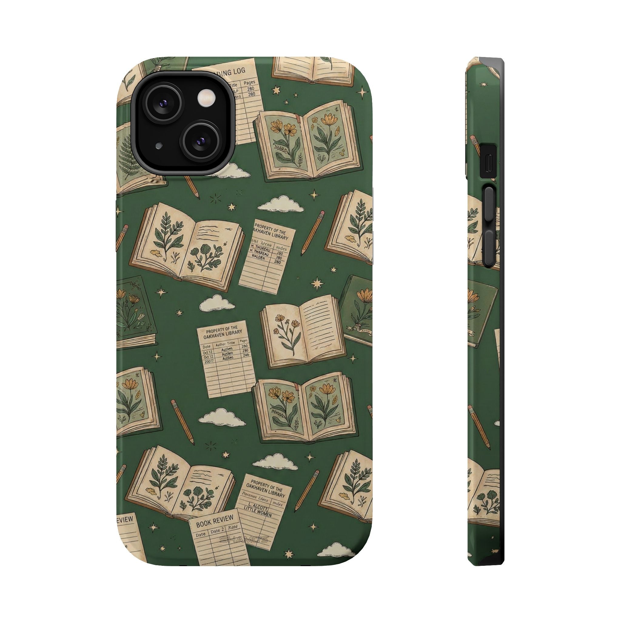 Botanical Journal Pattern iPhone Case | MagSafe Compatible Impact-Resistant Protective Cover - iPhone 14 Plus / Glossy - Shamo's
