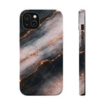 Marbled Black & Rose Gold Magnetic MagSafe Compatible Phone Case — Impact-Resistant