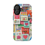 Vintage Romantic Love Stamp iPhone Case | Tough Protection + MagSafe