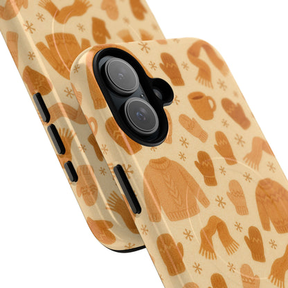 Cozy Winter Sweaters Holidays iPhone Case — Warm Knit Pattern with MagSafe