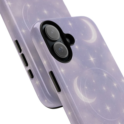 Celestial Lavender iPhone Case — Moon & Stars MagSafe Compatible