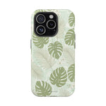 Tropical Monstera Phone Case, Impact-Resistant Magnetic iPhone Cover with MagSafe Compatibility