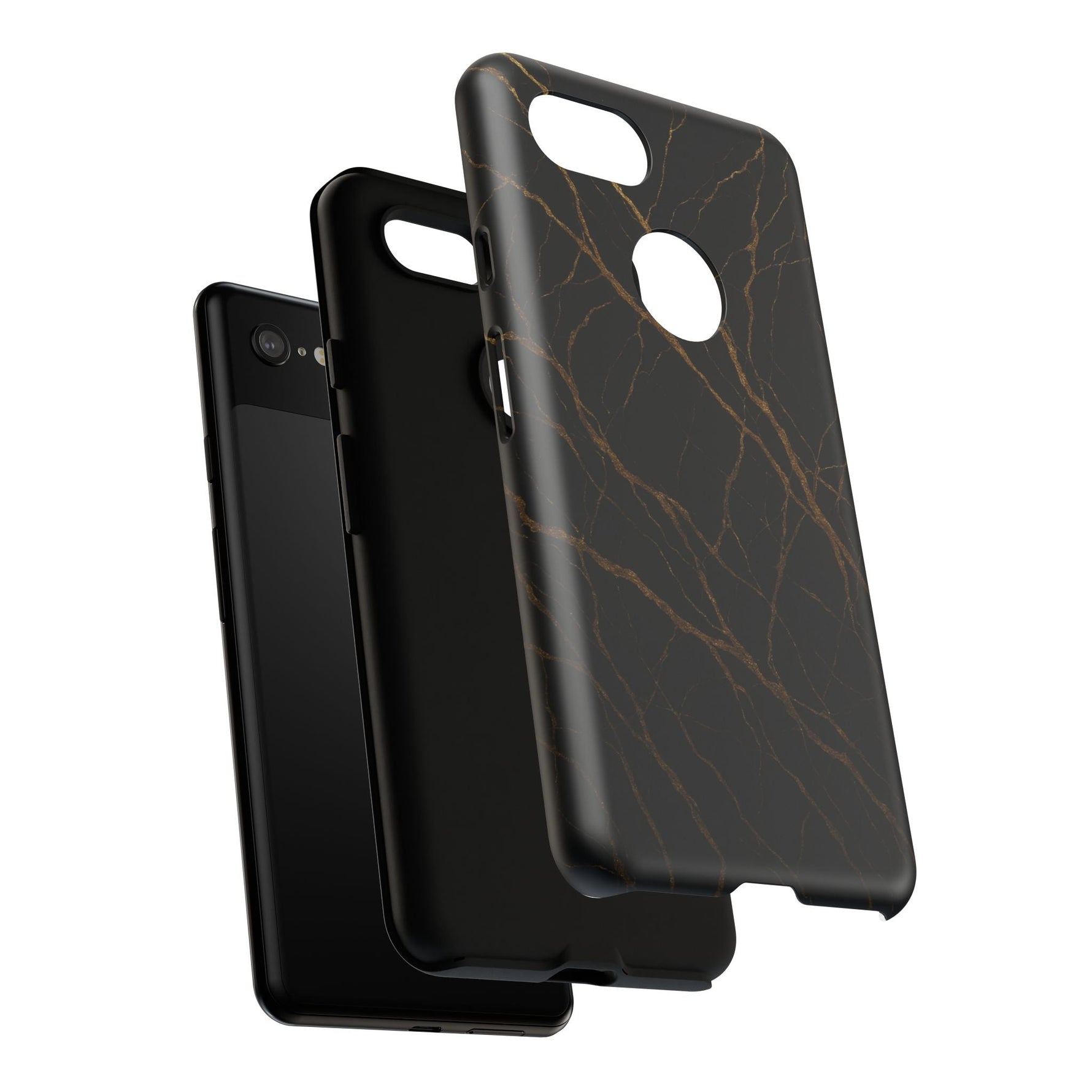 Black Marble Tough iPhone Case  Shamo's