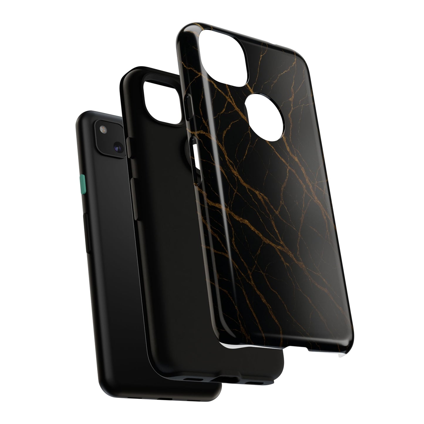 Black Marble Tough iPhone Case